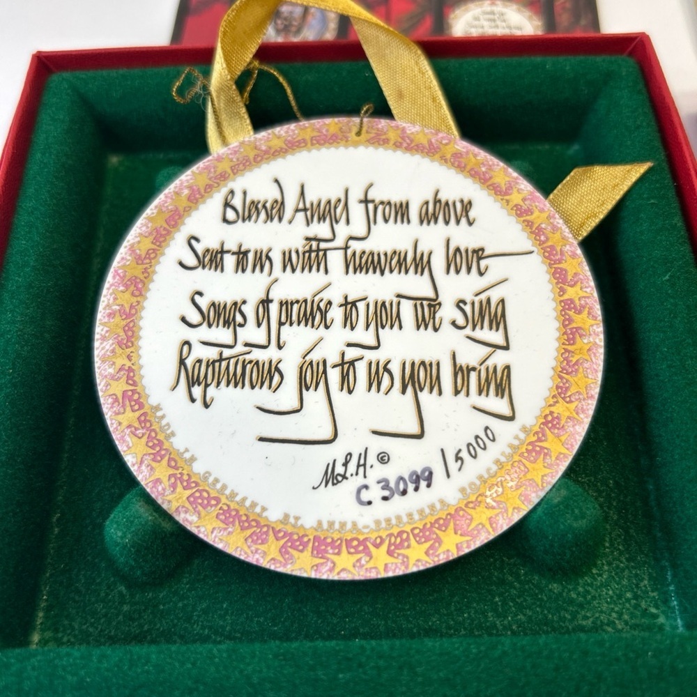 2 Anna-Perenna porcelain ornament angels First Angel & Angel Girl Original Box - Picture 4 of 7